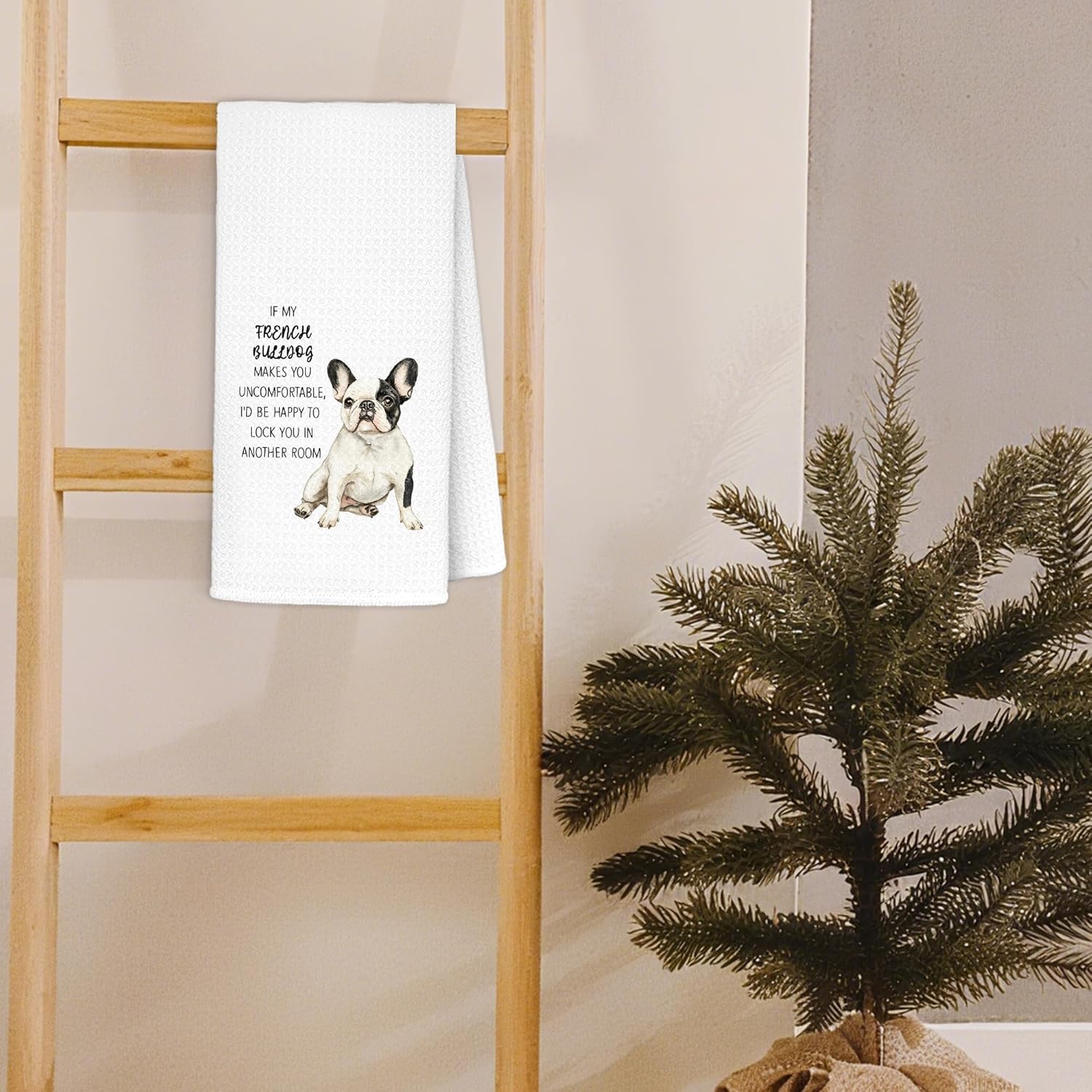 Funny French Bulldog Kitchen Dish Towels, Frenchie Gifts for Women, Gifts for French Bulldog Lovers Decorative Hand Tea Towels for Bathroom, 16x24 Inch - Image 6