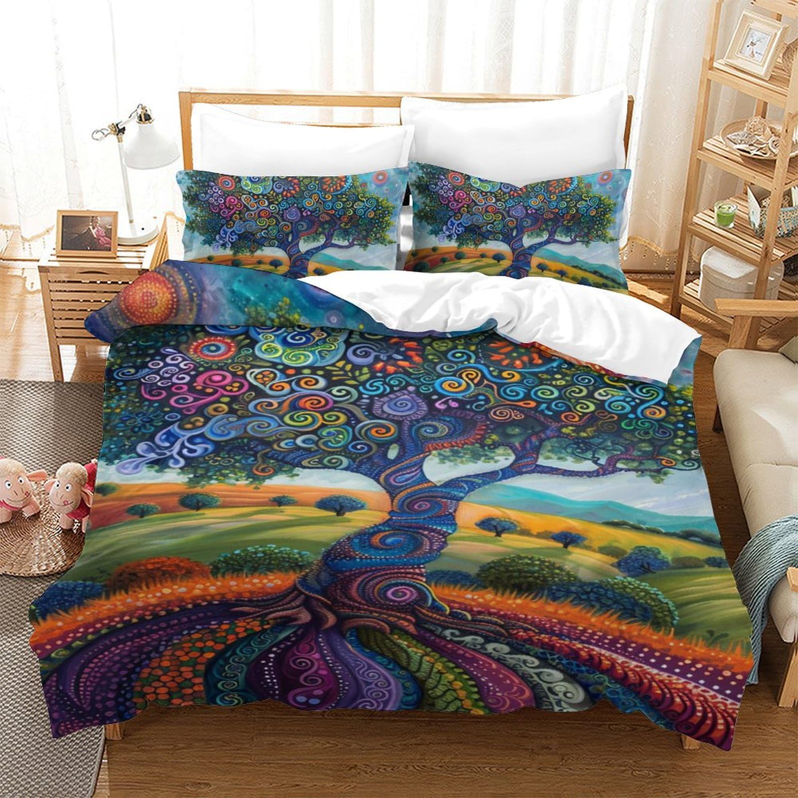 Housse de couette Arbre de Vie 140x200 pour une chambre zen et cocooning