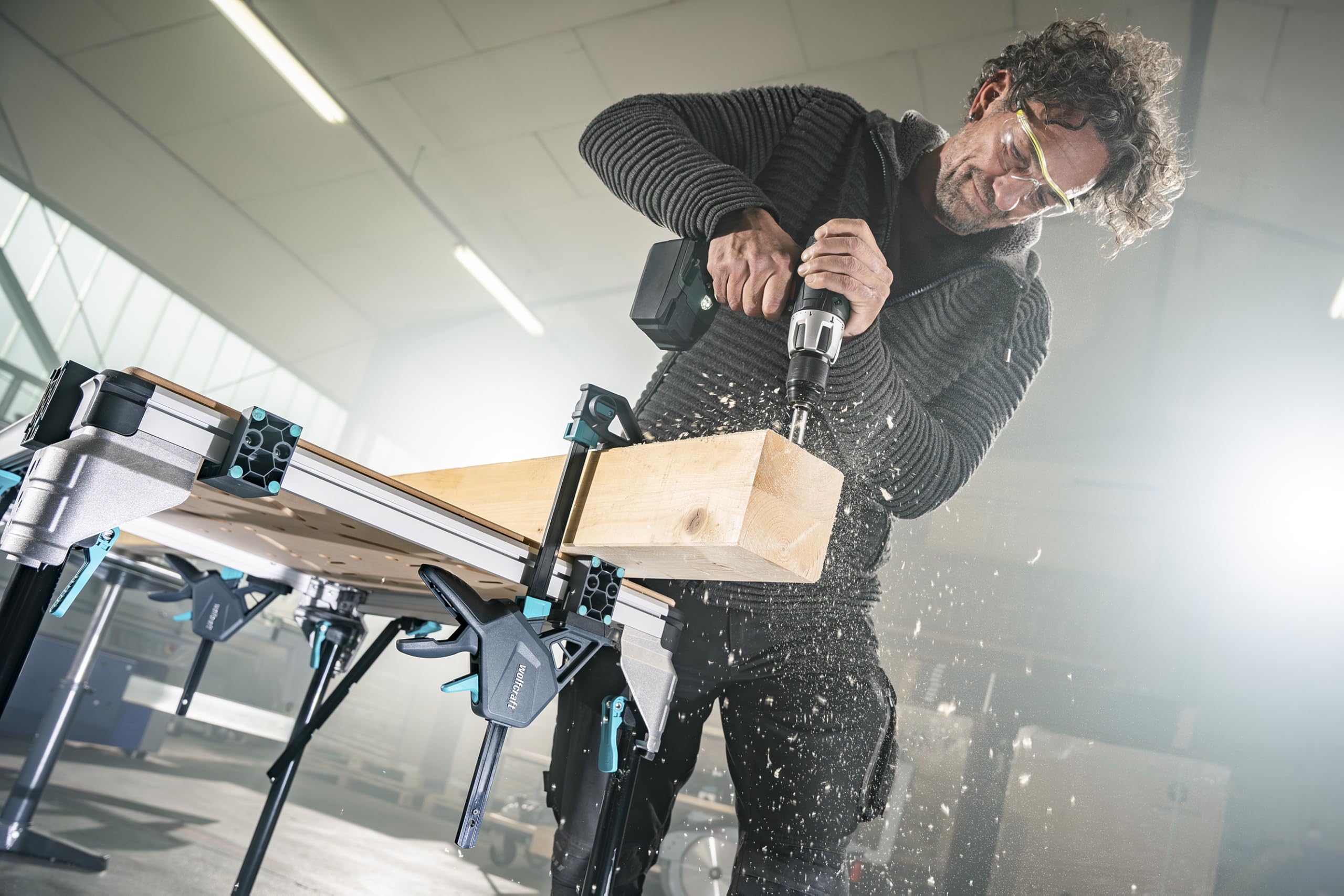 wolfcraft Serre-Joint à une Main PRO MAX - Ouverture 150 mm, 250 kg