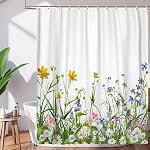 Green Misty Forest Shower Curtain Nature Woodland Pine Tree Shower Curtain 71x71 Inch Rustic Fog Forest Scenery Plant Bathroom Curtains Set with 12 Hooks Waterproof Polyester Fabric