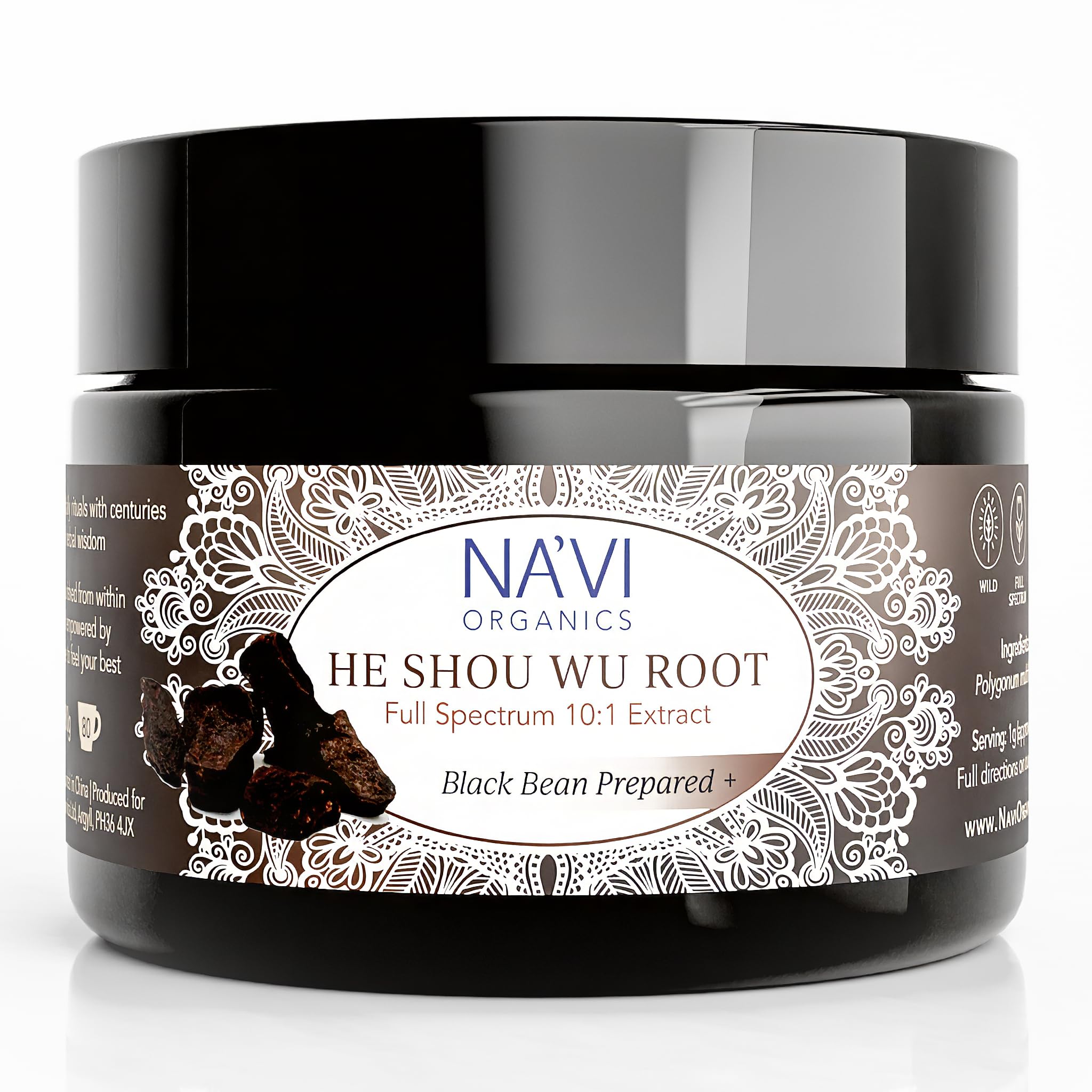 Prepared He Shou Wu (Fo-Ti) Root Extract Powder – Antioxidant Wildcrafted Full-Spectrum | Micro-Fine Herbal Powder for Hair Health, Vitality & Wellbeing | Gluten-Free & Vegan, 80g