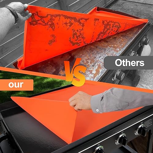 Miniatura 5 de Alfombrilla de silicona de 36 pulgadas para Blackstone, fácil de cortar para adaptarse a 36, 30, 28, 22 pulgadas, cubierta protectora para todas las