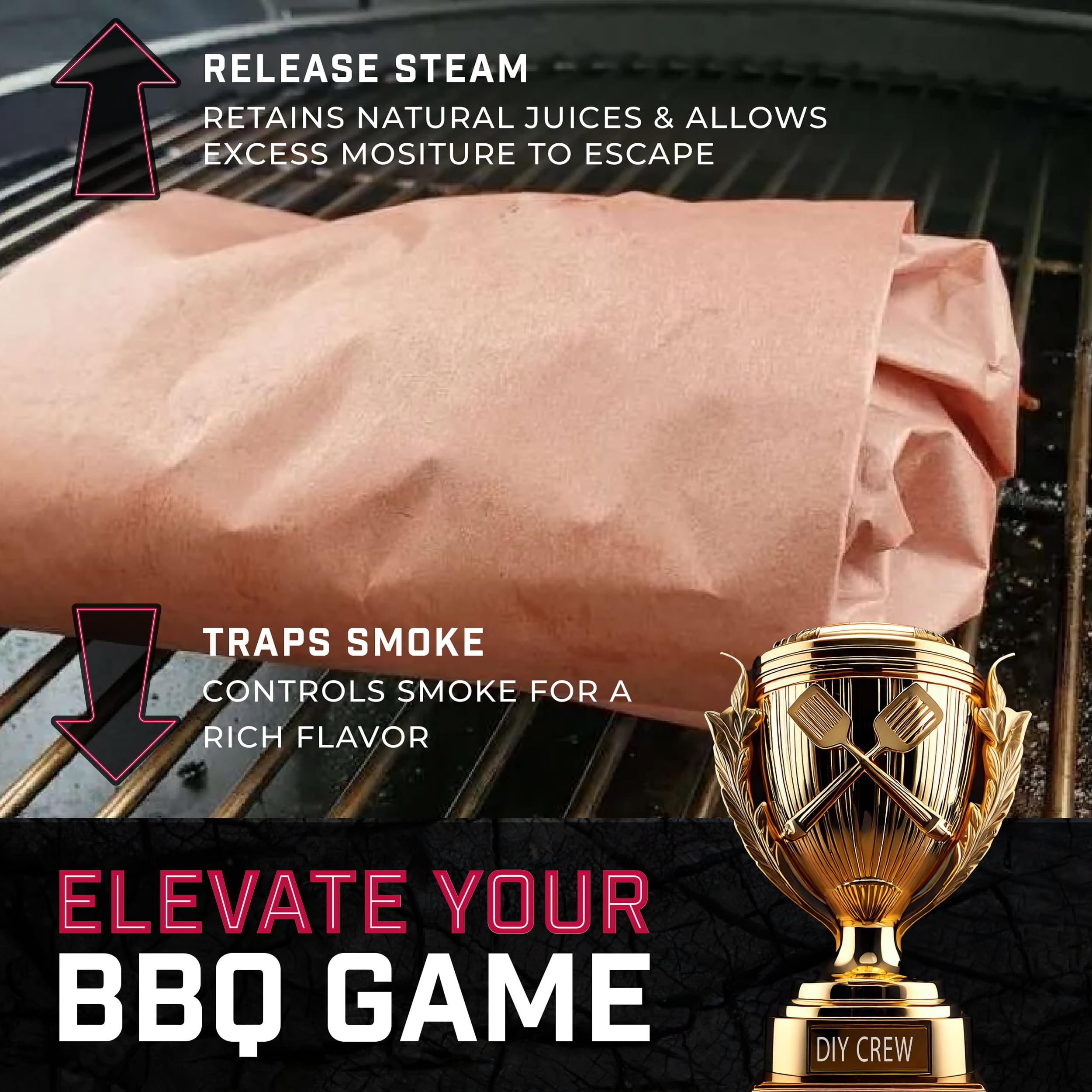 Produktbild von Meat Hugger Rosa Metzgerpapier-Rolle 43,2 X 7,6 M – Ungebleicht, Lebensmittelecht, Perfekt Für Texas-Style BBQ & Brisket