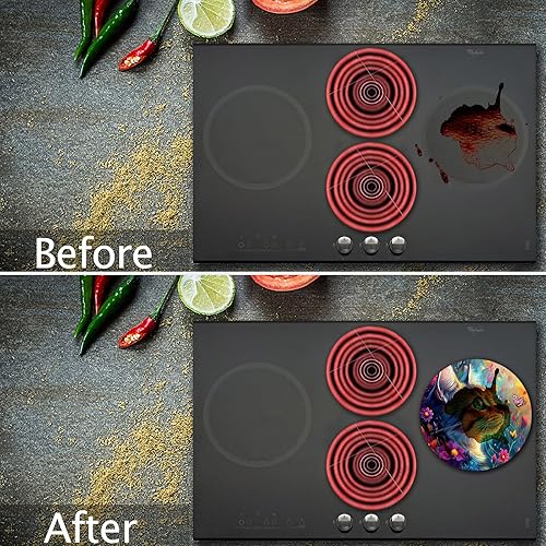 Miniatura 22 de Juego de 4 fundas bohemias para quemadores de estufas eléctricas, fundas redondas para quemadores de estufas de gas, 8 y 10 pulgadas, fundas