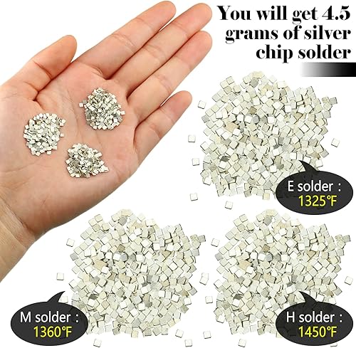 Miniatura 3 de About 500 Pcs 4.5 Grams Silver Solder Jewelry Precut Chips Solder Ultra Tiny Medium Density Easy Bond for Jewelry 2 x 2 mm (E, M, H)