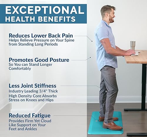 Miniatura 57 de ComfiLife - Alfombrilla antifatiga de 3/4 pulgadas de grosor para cocina o escritorio de pie, hogar u oficina, duradera, resistente a las manchas y