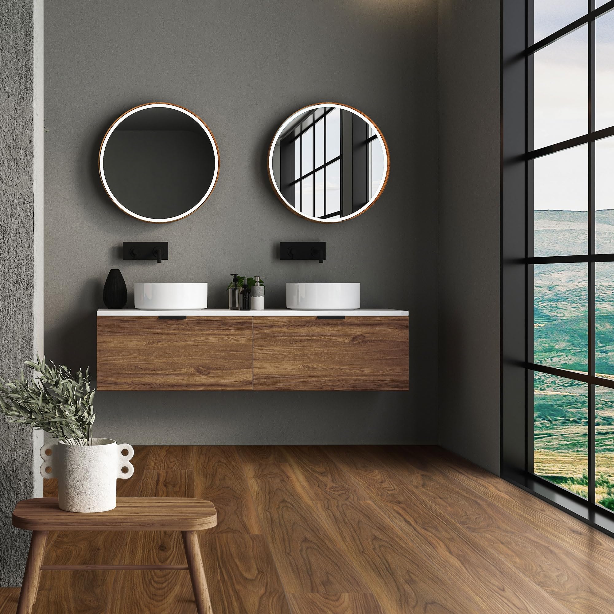 ML-Design Pavimento in PVC Parquet Vinile Deluxe Marrone Quercia a Click 35 pezzi 122x18 cm 7,7 m² 4,2 mm Listoni Laminati a Incastro Antiscivolo Pavimentazione Impermeabile Classe di Utilizzo 34