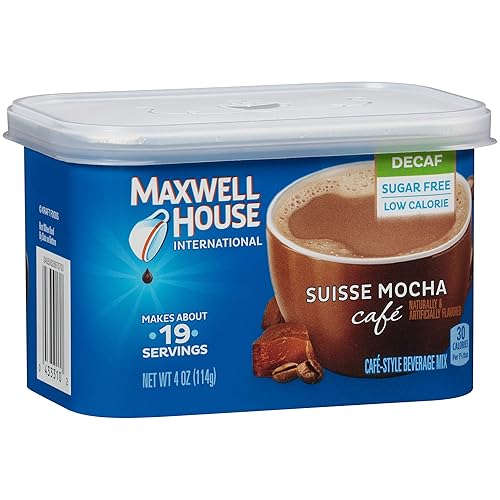 Vista 119 de Maxwell House International - Mezcla de café instantáneo de vainilla y caramelo con un estilo de cafetería (recipiente de 8.7 onzas)