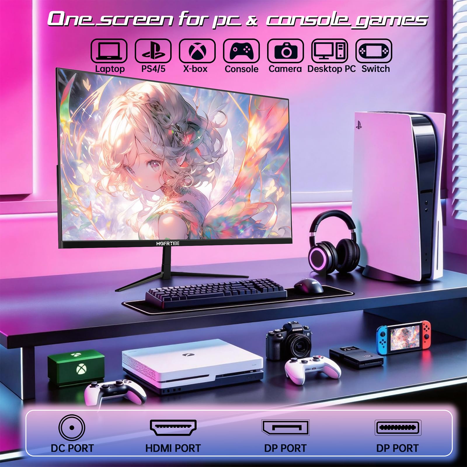 Monitor gaming 32" 4K UHD (3840 x 2160p), 60Hz, pannello IPS 100% sRGB, 1ms GTG, compatibile FreeSync. Immersione totale grazie alla sua alta risoluzione e oltre 1,07 miliardi di colori.