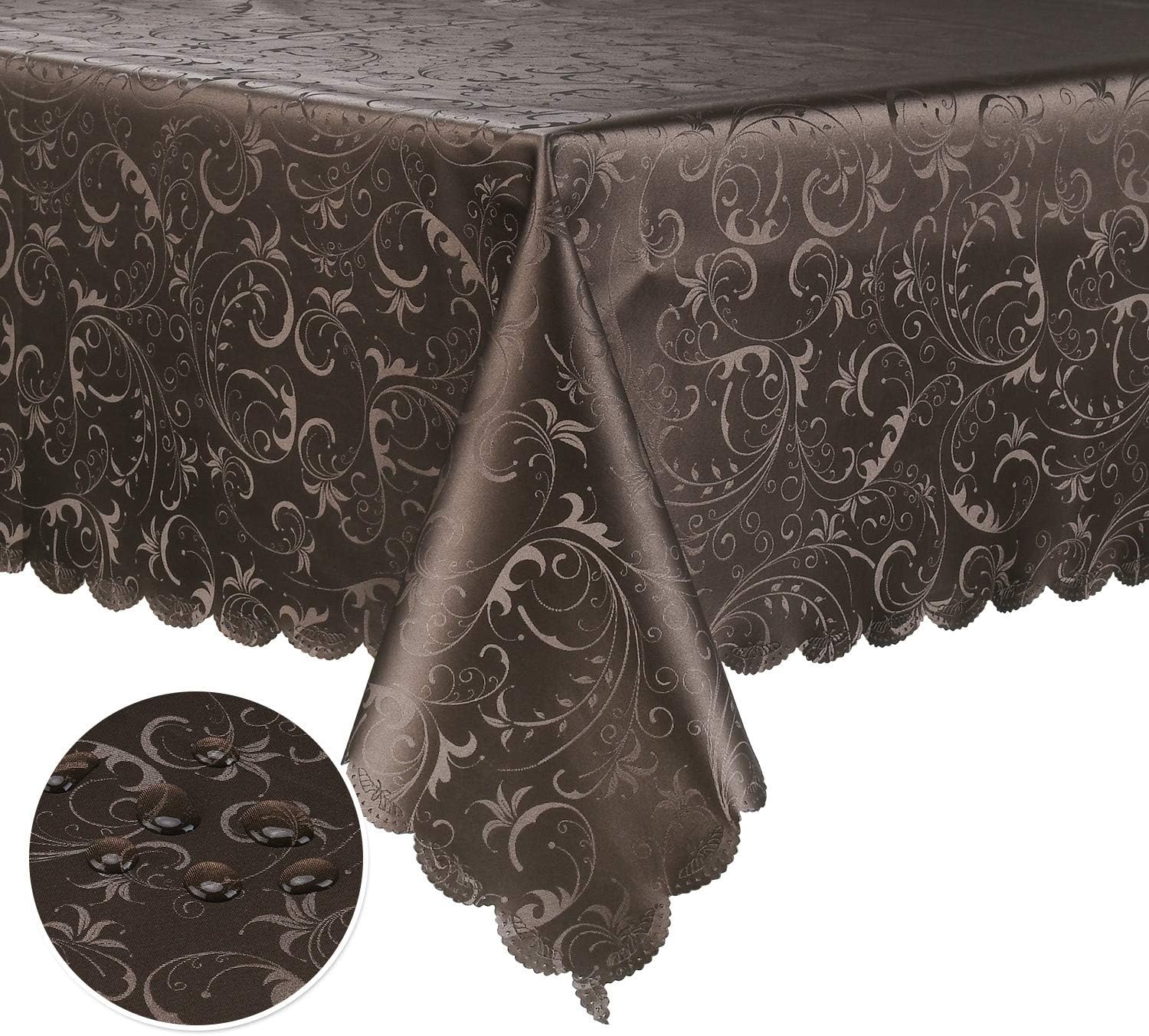 LOCIKA Washable Vinyl Tablecloth Easy Care Dinning