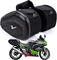 Spartanist Premium Expandable Motorcycle Saddlebags 36-58L Waterproof Universal Panniers Detachable Collapsible for Sport Dirt Bikes