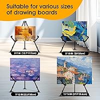 Vista 4 de AROIC Caballete de exhibición instantánea de mesa de 14 pulgadas, paquete de 3 caballetes de trípode de mesa plegable portátil y ajustable de acero