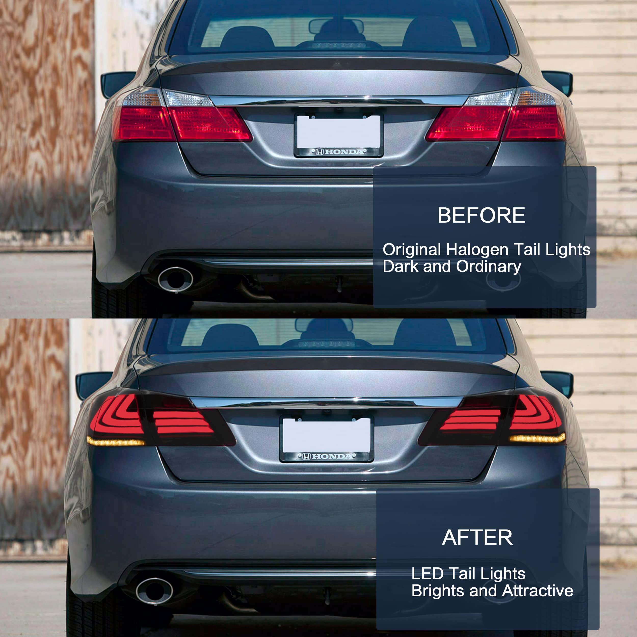 Tail Light Assembly Left Driver Side Outer For 2016-2017 Honda Accord Sedan - Direct Replacement, Red/Clear OEM 921023W050 Replacement - Foto 12