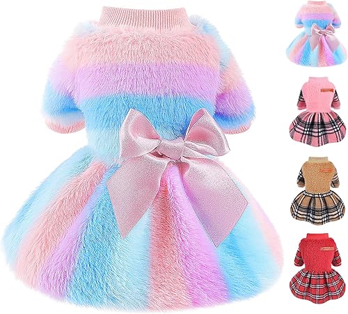 XXS - Suéter para perro, vestidos para perros pequeños y niñas, ropa de invierno para perro, suéteres cálidos de moda para cachorros, ropa para
