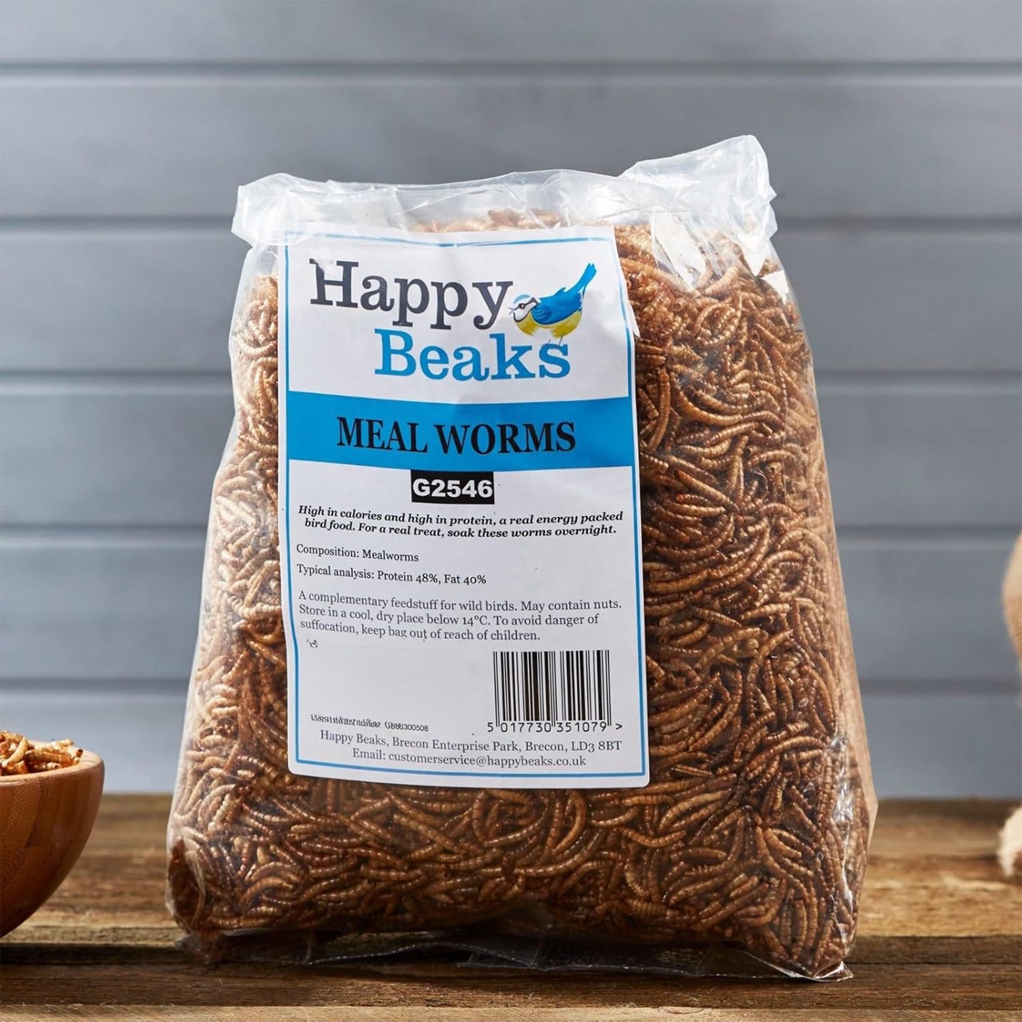 Happy Beaks Dried Mealworms for Birds - High Energy Protein Mealworms for Wild Birds, Ideal Meal Worms for Garden Birds, Fresh, Convenient Wild Bird Feed & Mealworm Bird Feeder Treats | 500g