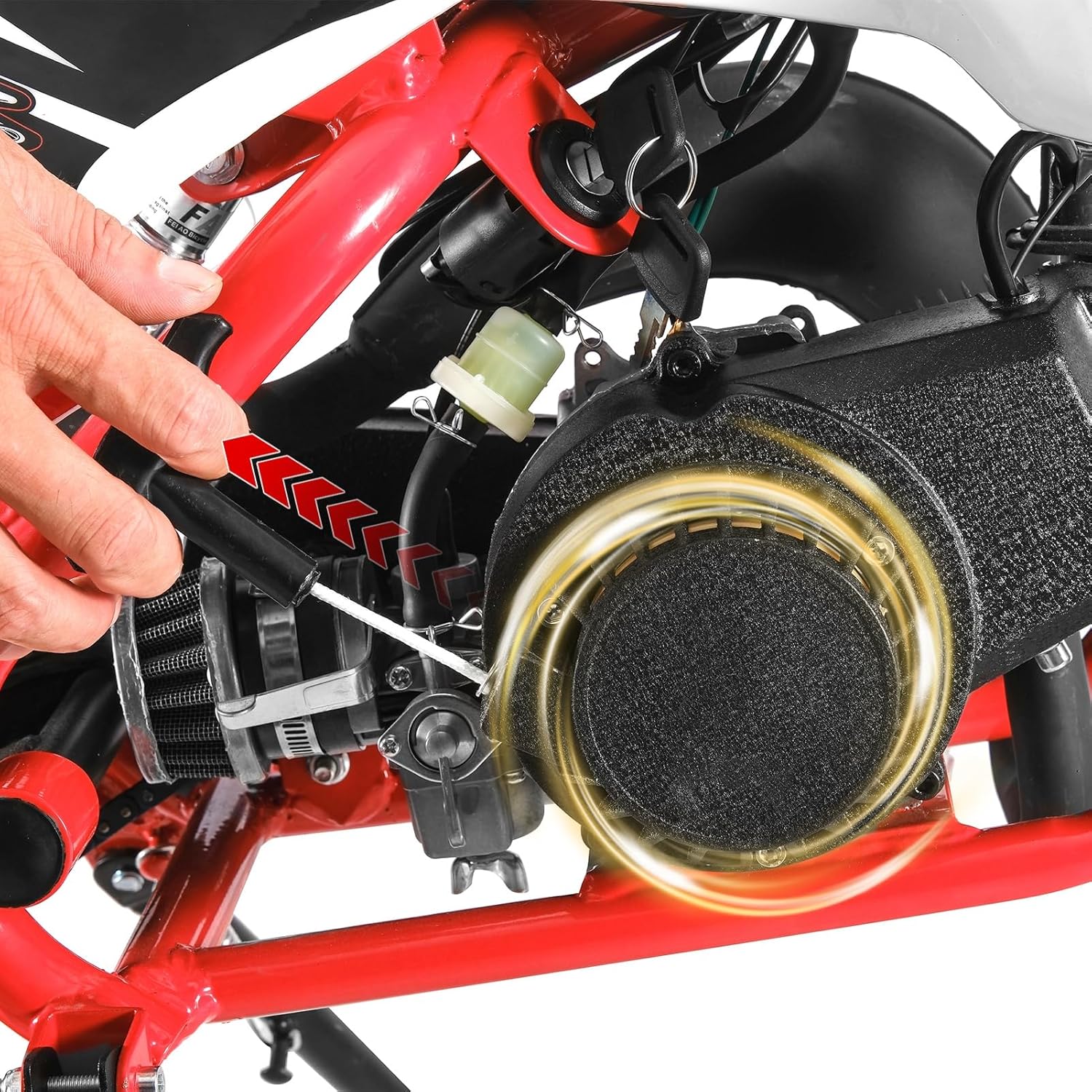 Mini Dirt Bike Gas Powered Dirt Bike for Adult & Kids Dirt Bike 49cc Dirt Bike Mini Bike Gas Powered Off-Road Motorcycle with Front Rear Disc Brake, Up to 30KM/H