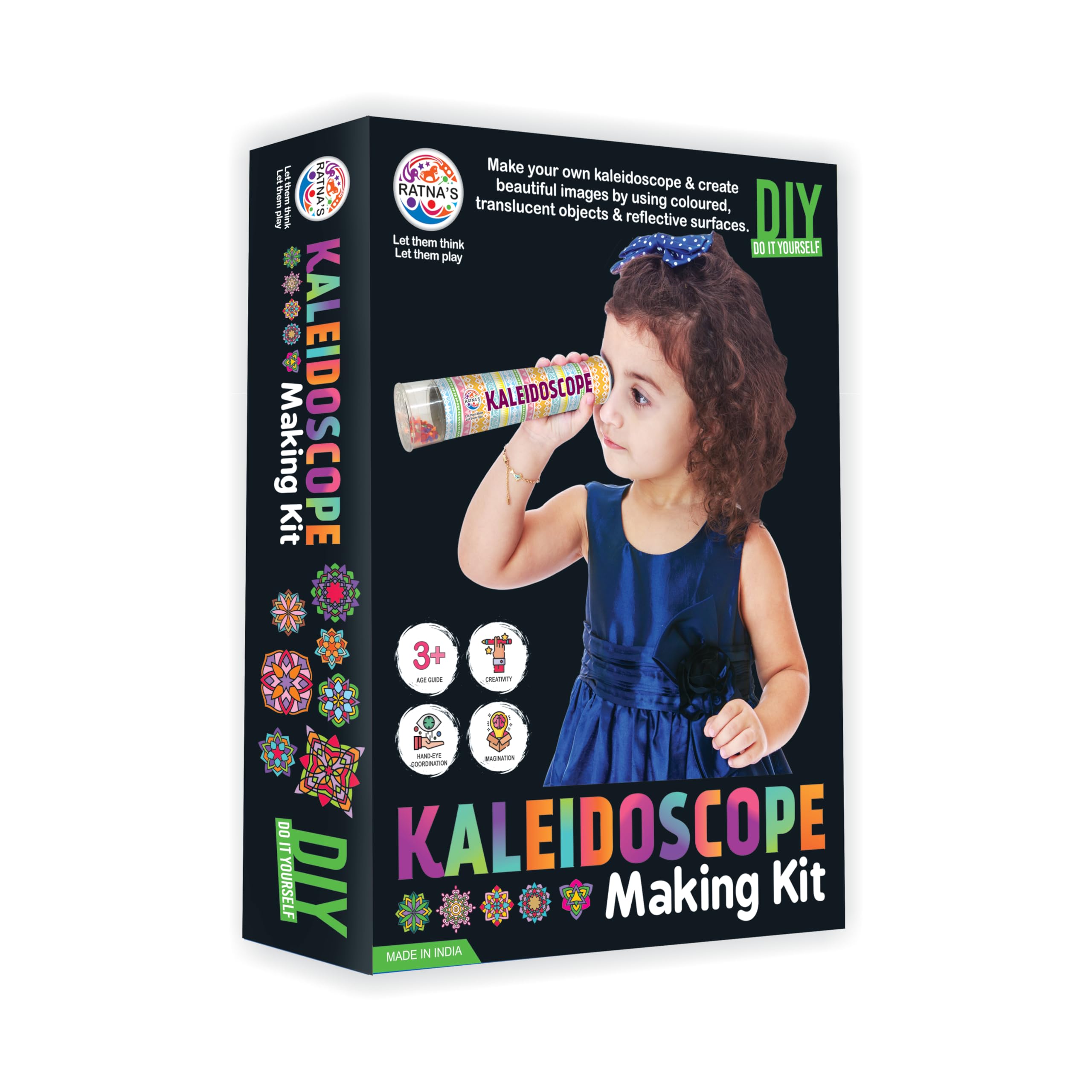 Ratnas Kaleidoscope Making DIY Kit to Create Beautiful Patterns, Magical Educational Fun Birthday Gifts Toys for Kids 3+ Years (B0DF6CNJFV) Amazon Price History, Amazon Price Tracker