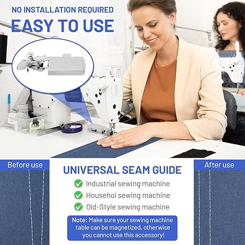 Miniatura 7 de Guía de costura magnética multifuncional para máquina de coser, guía Hemmer para Lockstich industrial o máquina de coser de pie para caminar, guía