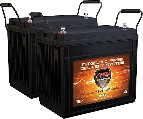 QTY 2 VMAX SLR155 Vmaxtanks AGM baterías de ciclo profundo 12V 155Ah cada batería recargable SLA para uso con paneles solares fotovoltaicos