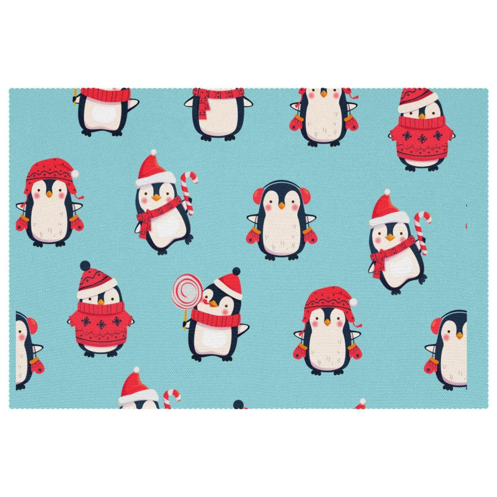 Sets de table pingouin pour repas de Noël en famille chaleureux