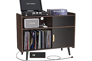 GDLF: Retro Turntable Stand with Ample Vinyl Record Storage