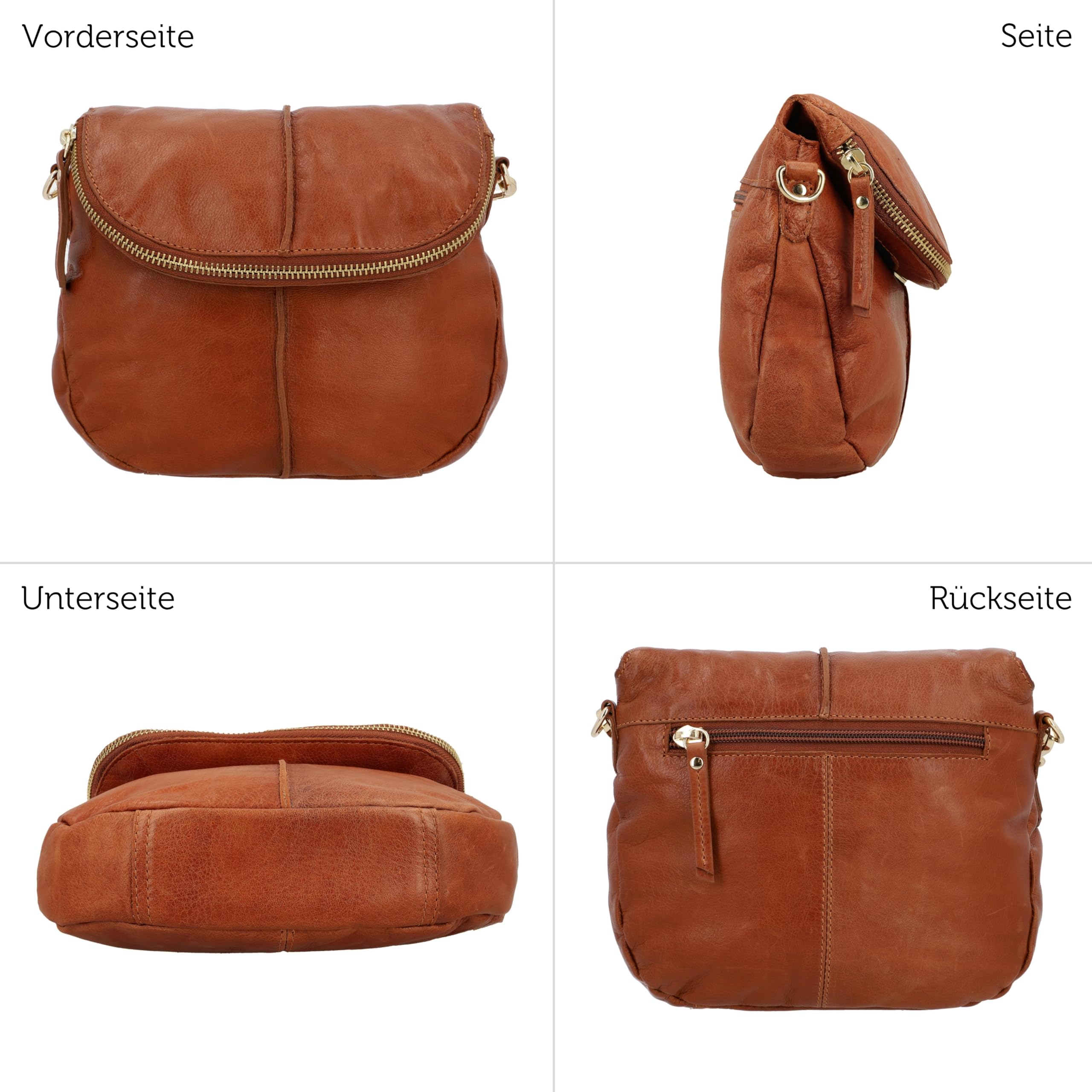 Gusti Umhängetasche Leder - Iselin Damen Handtasche Schultertasche Partytasche Festivaltasche Ledertasche Leder