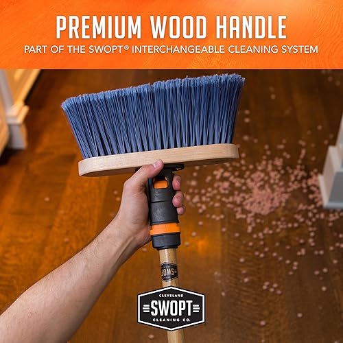 Miniatura 15 de SWOPT Cabezal de escoba en ángulo + cabezal de trapeador de polvo de 12 pulgadas + recogedor de plástico - Kit de limpieza multisuperficie