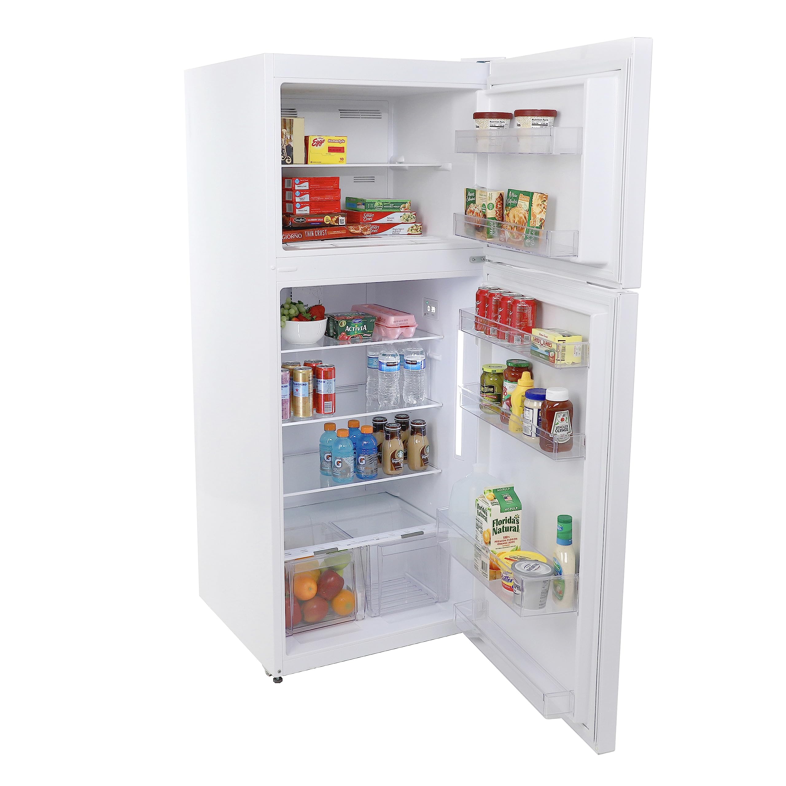 West Bend Apartment Refrigerator Freestanding Dual Door Design Fridge With Top Freezer, Adjustable Electronic Control And Frost Free Defrost, For Condo, House, Small Kitchen Use, 14.3-Cu.Ft, White on Fridge.com - View 4