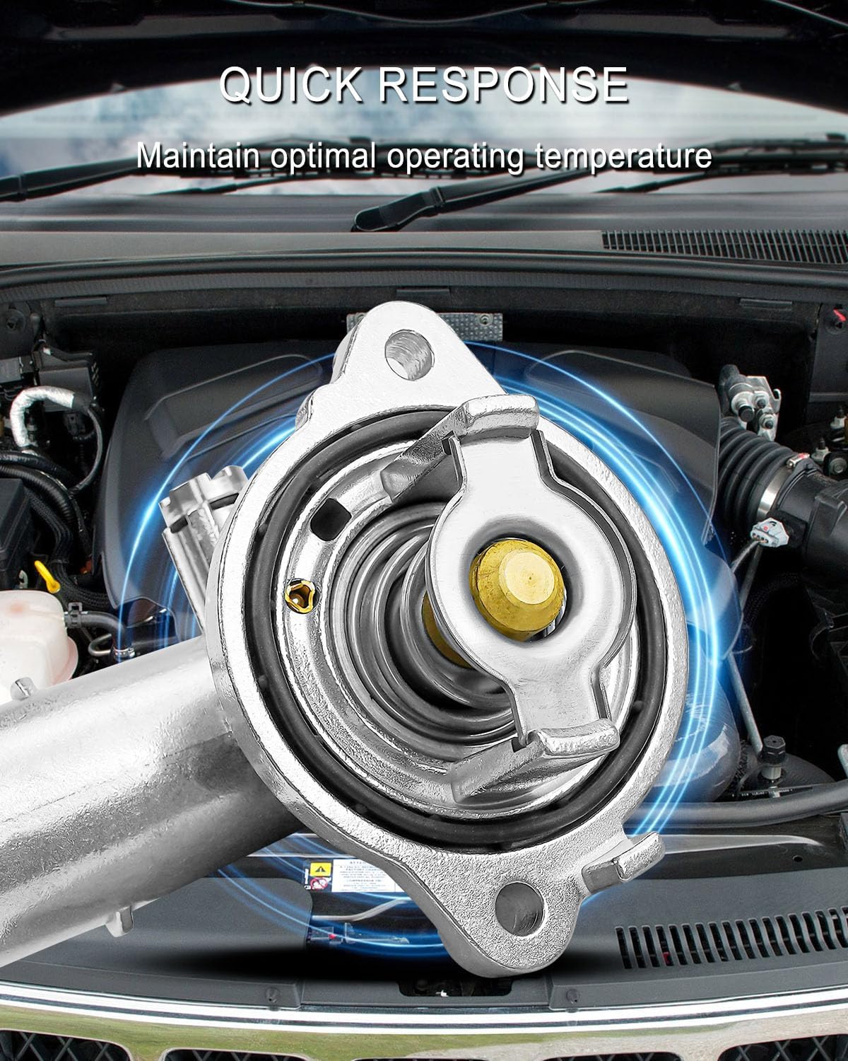 Upgrade Aluminum Thermostat Housing Assembly Fit for Dodge Durango Jeep Grand Cherokee 2011-2015 Wrangler JK Engine Some Models, Replace 5184655AD 5184651AG 5184651AH 902-852