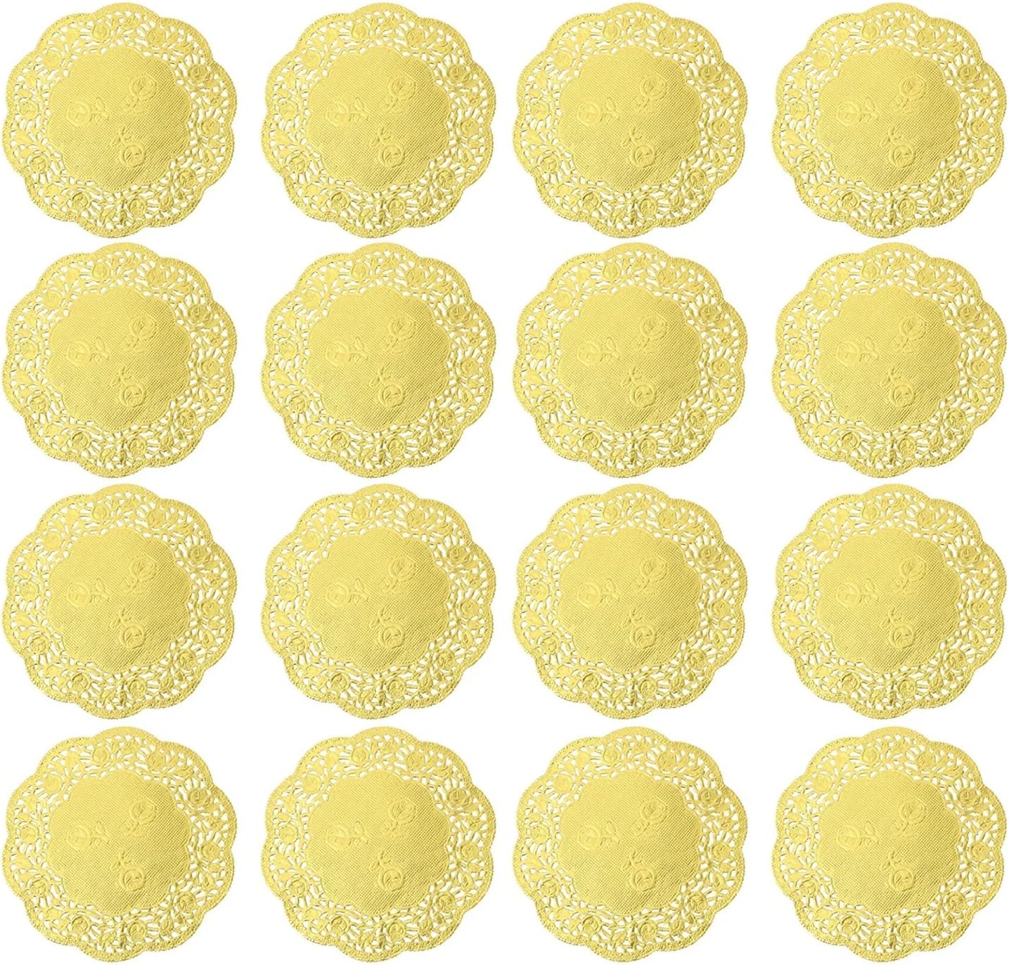 Paper Lace Doilies 200pcs Lace Paper Doilies Round Table Cloths Cake Decorations Food Serving Pads Floral Design Disposable Tableware