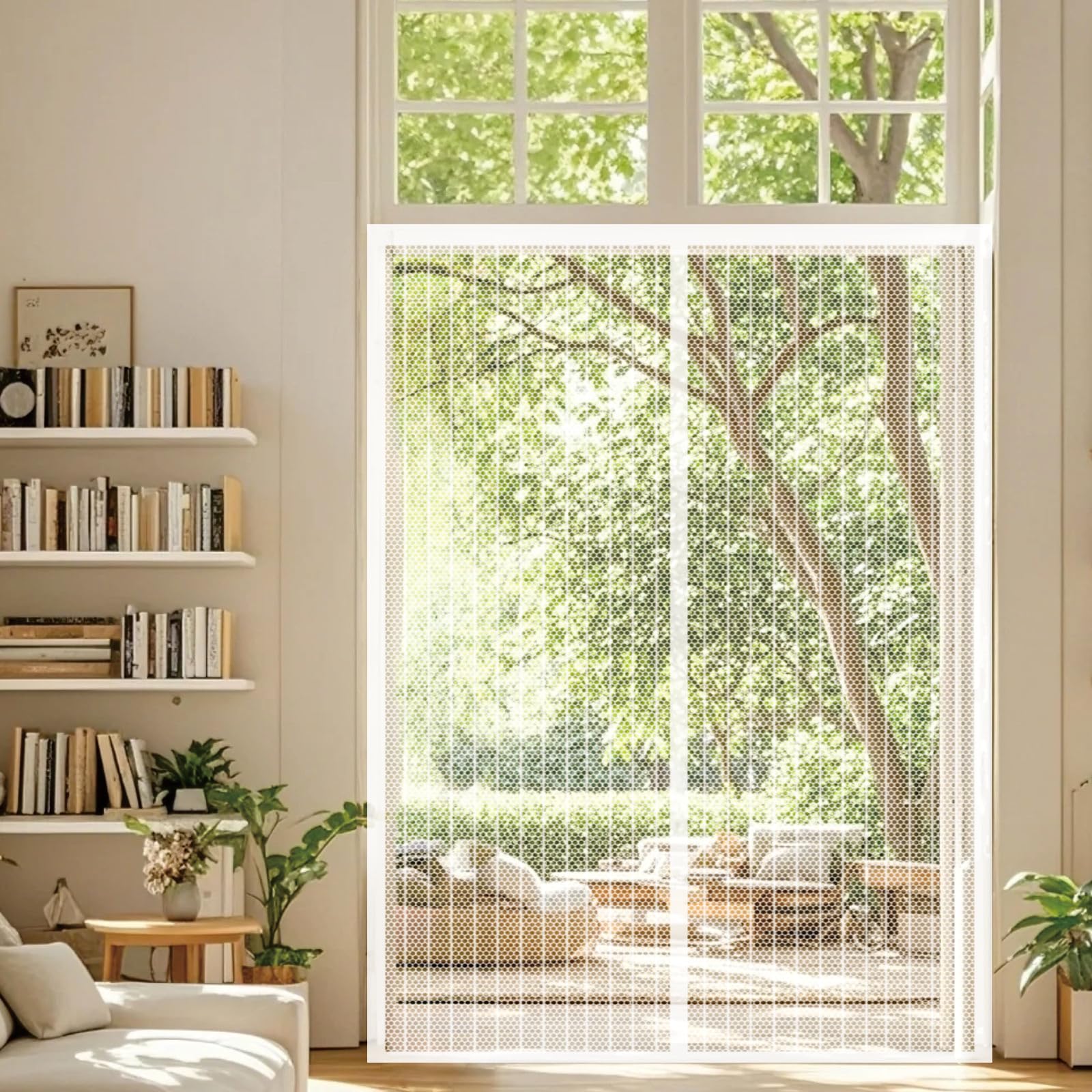 Rideau magnétique anti-insectes 120x215 blanc moustiquaire porte patio