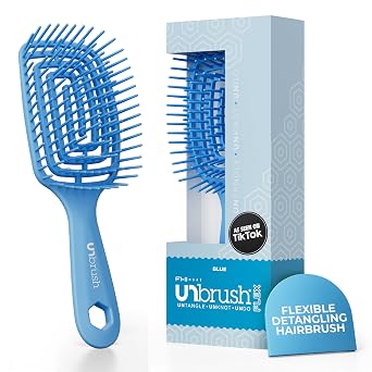 FHI Heat UNbrush Flex Detangling Brush - Ultra Flexible Hairbrush | DuoFlex Anti-Static Bristles for Removing Tangles, Massaging Scalp & Faster Styling - Pain-Free Hair Brush Detangler