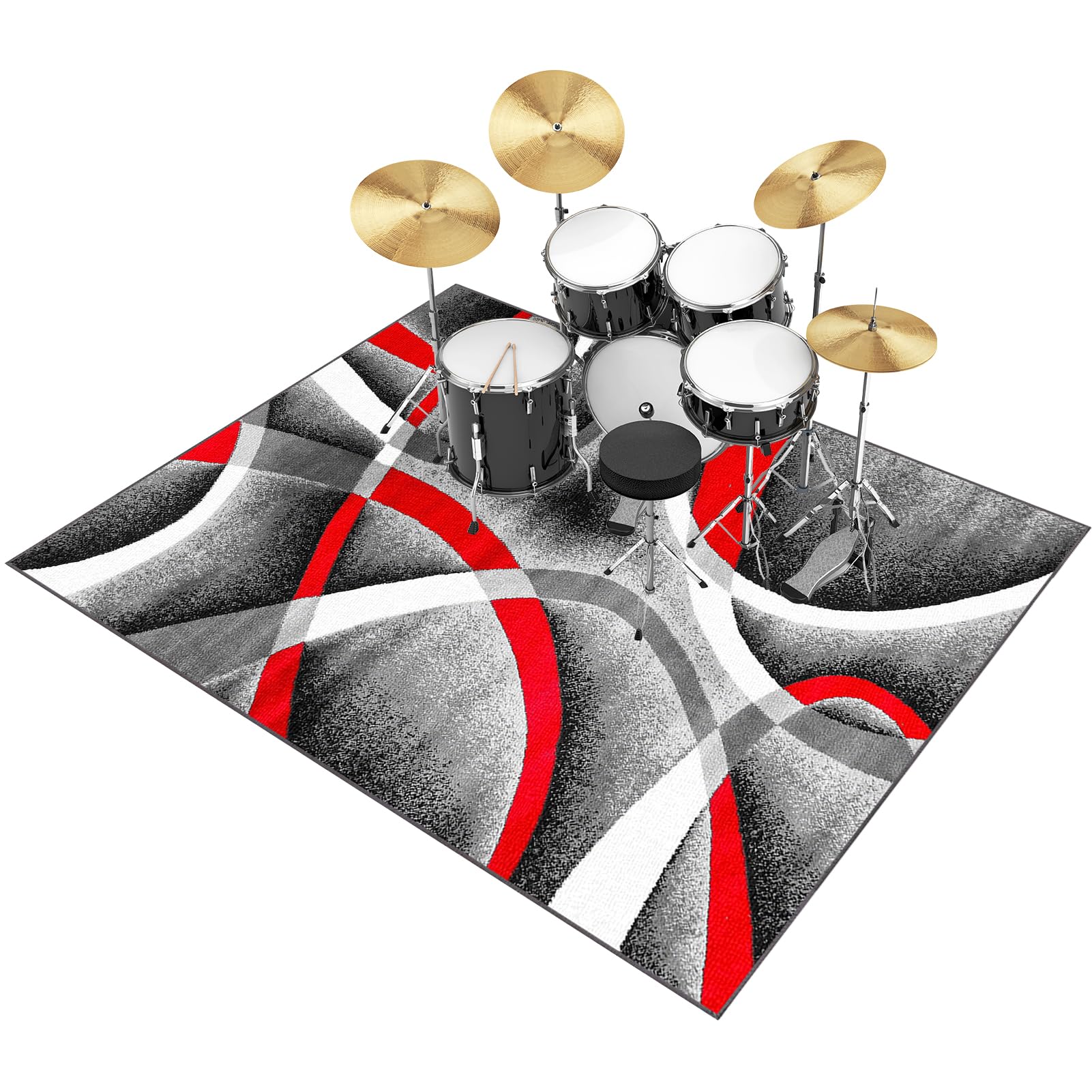 Dywan perkusyjny, dywan bębnowy, do wnętrz, izolacja akustyczna, elektroniczny jazz, zestaw perkusyjny do bębna basowego, werbla, antypoślizgowy, dźwiękoszczelny, mata do perkusji
