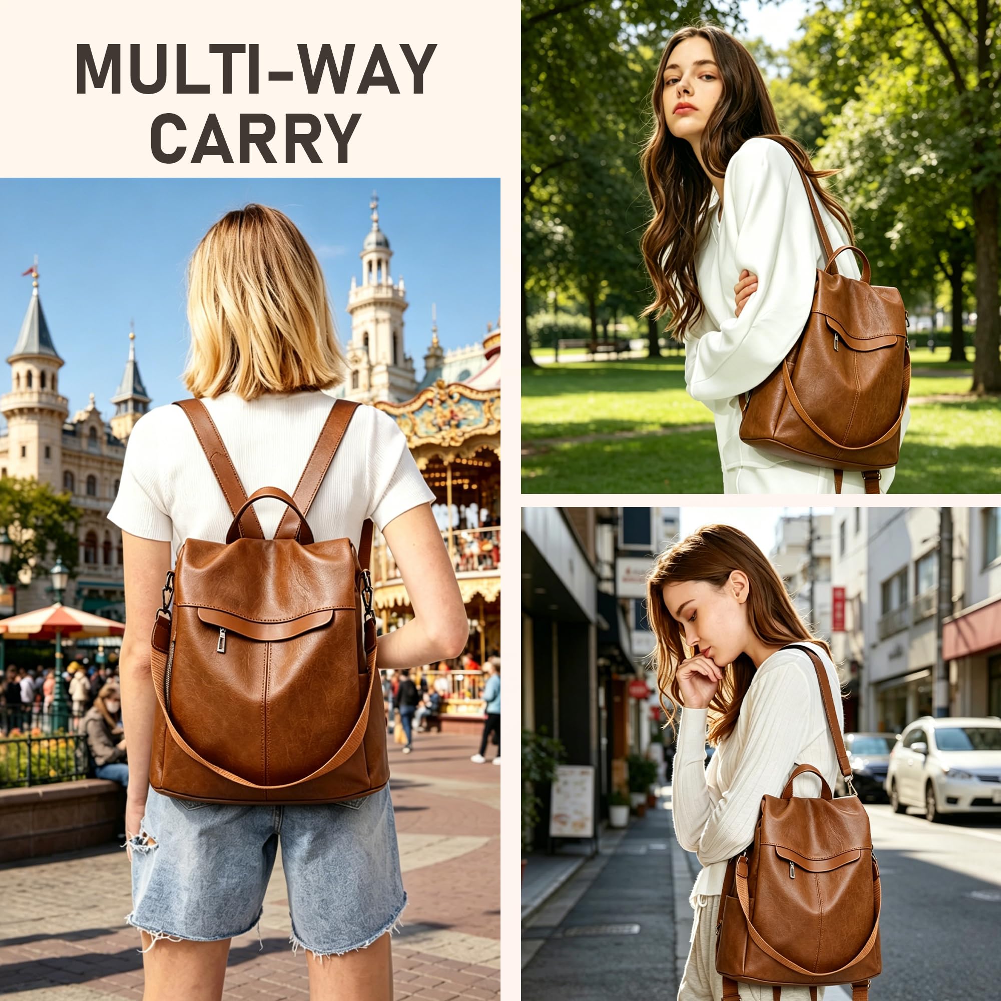 shepretty Mochila antirrobo Impermeable para Mujer