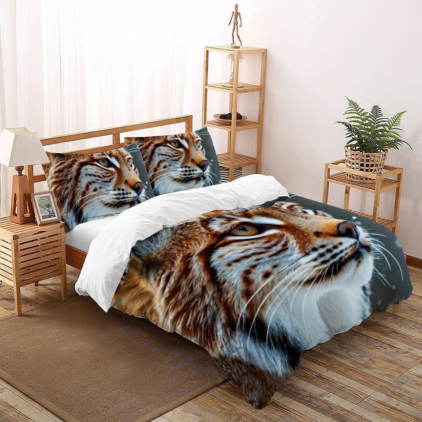 Housse de couette double 200x200cm microfibre literie animaux 3d lit enfant