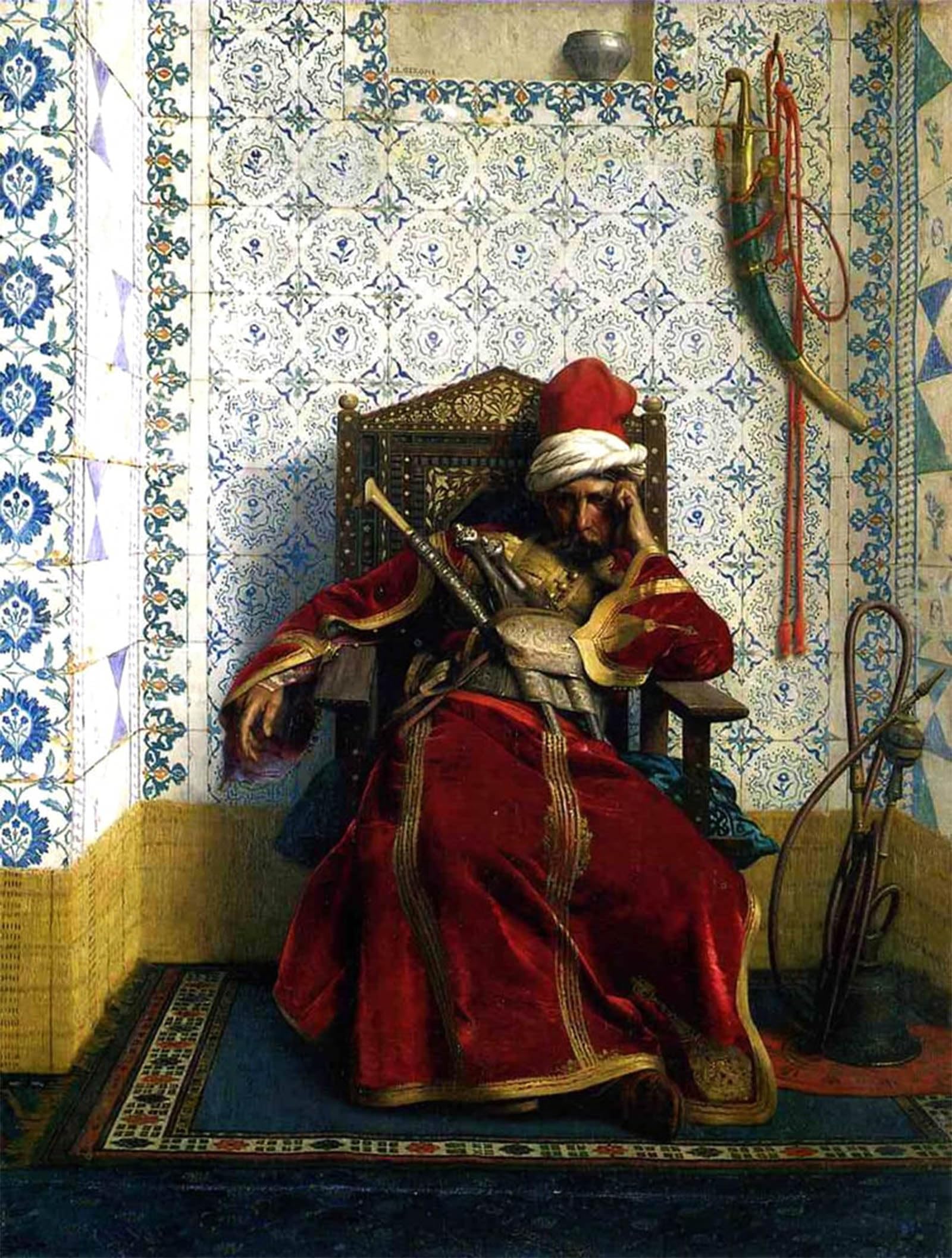SERENDIPITP Vintage Picture Print on Canvas Wall Art Poster Markos Botsaris by Jean Leon Gerome Artwork Print Poster for Wall Decor 60x90cm