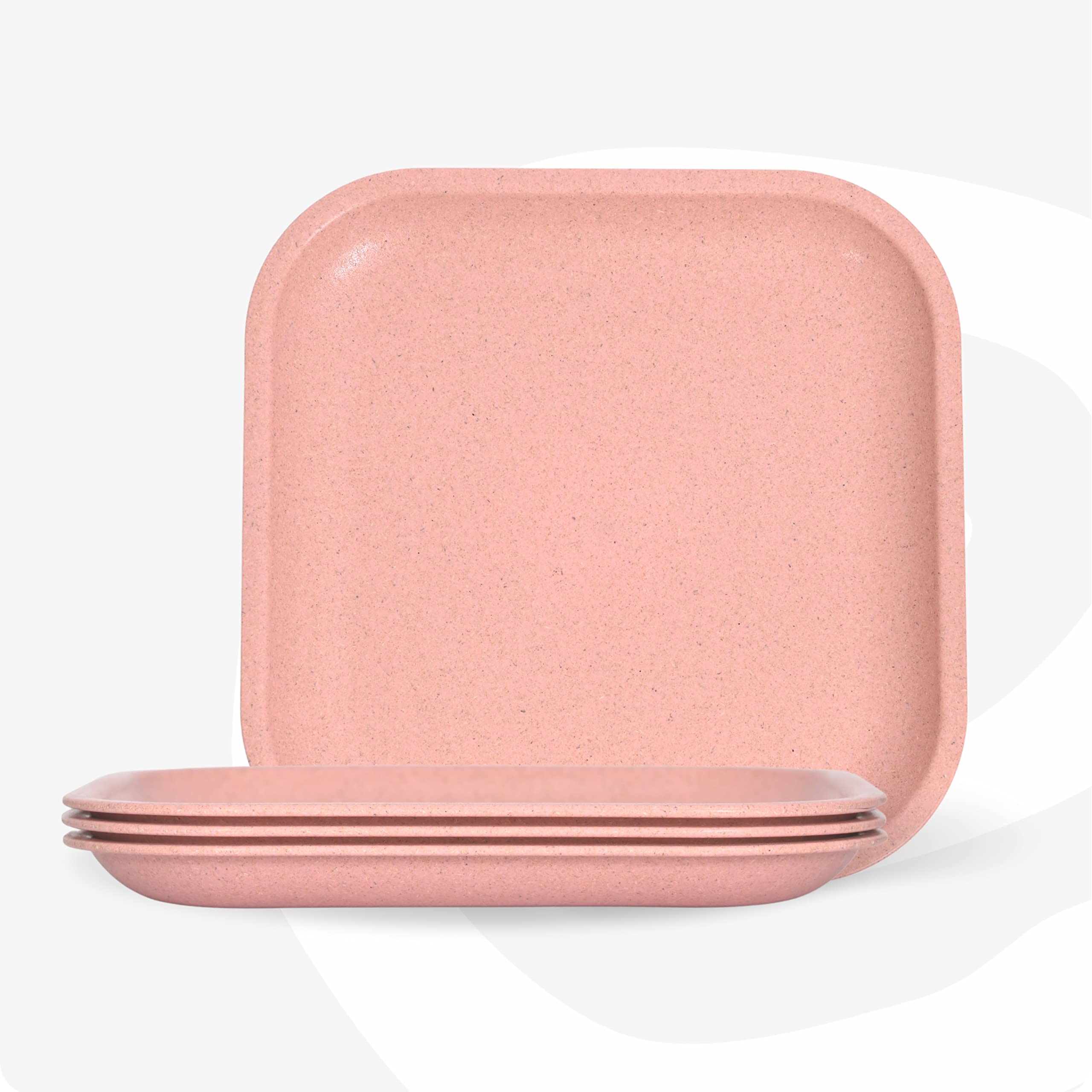 Eha Set of 4 Earth-Friendly Snack Plate | 8 inch |Snacks Serving Plates Made with Bamboo Fibers & Rice Husk Fiber | Microwave Safe Plates |Snacks Plates for Hot & Cold Servings | Innocent