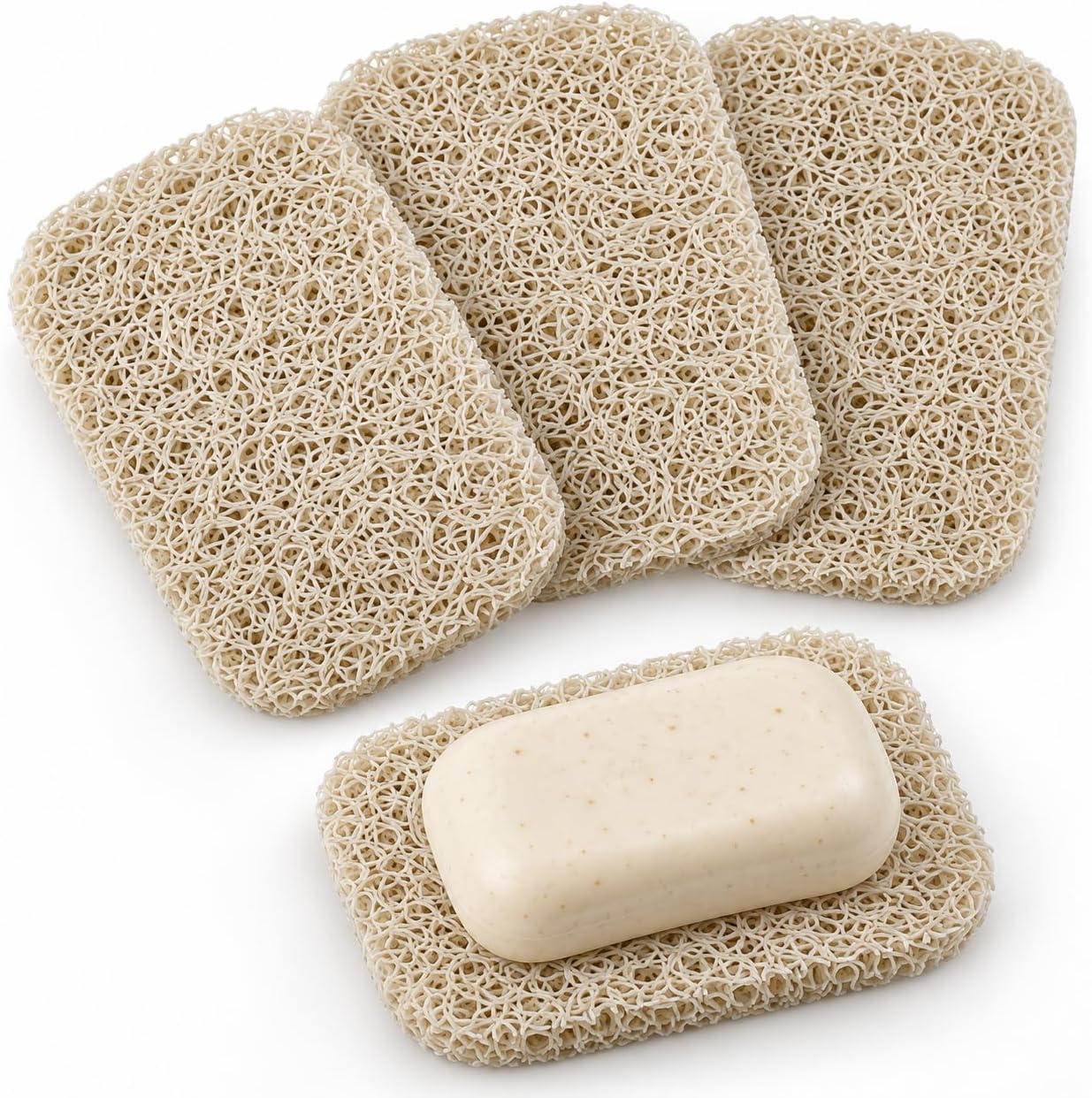 4 Pack Soap Saver Pads for Bar Soap, 4.3 x 3 Inch Soap Lifter Pads