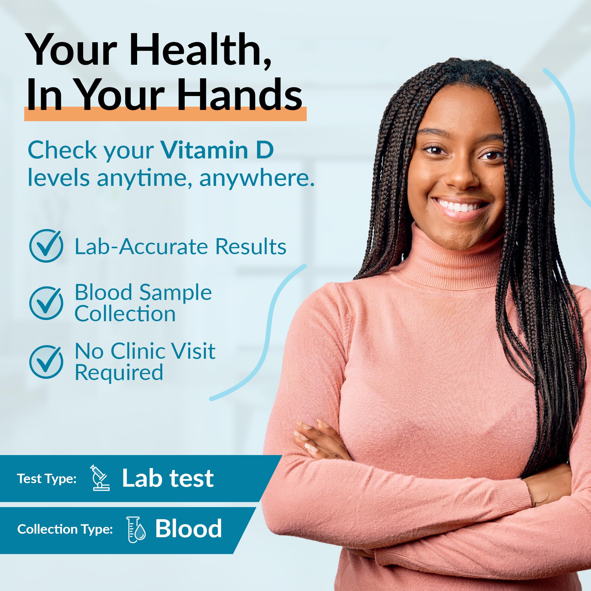 Zestaw do testowania poziomu witaminy D, domowa kolekcja DBS | getTested | Pomiar witaminy D3 | Ocena niezbędnego zdrowia kości i odporności