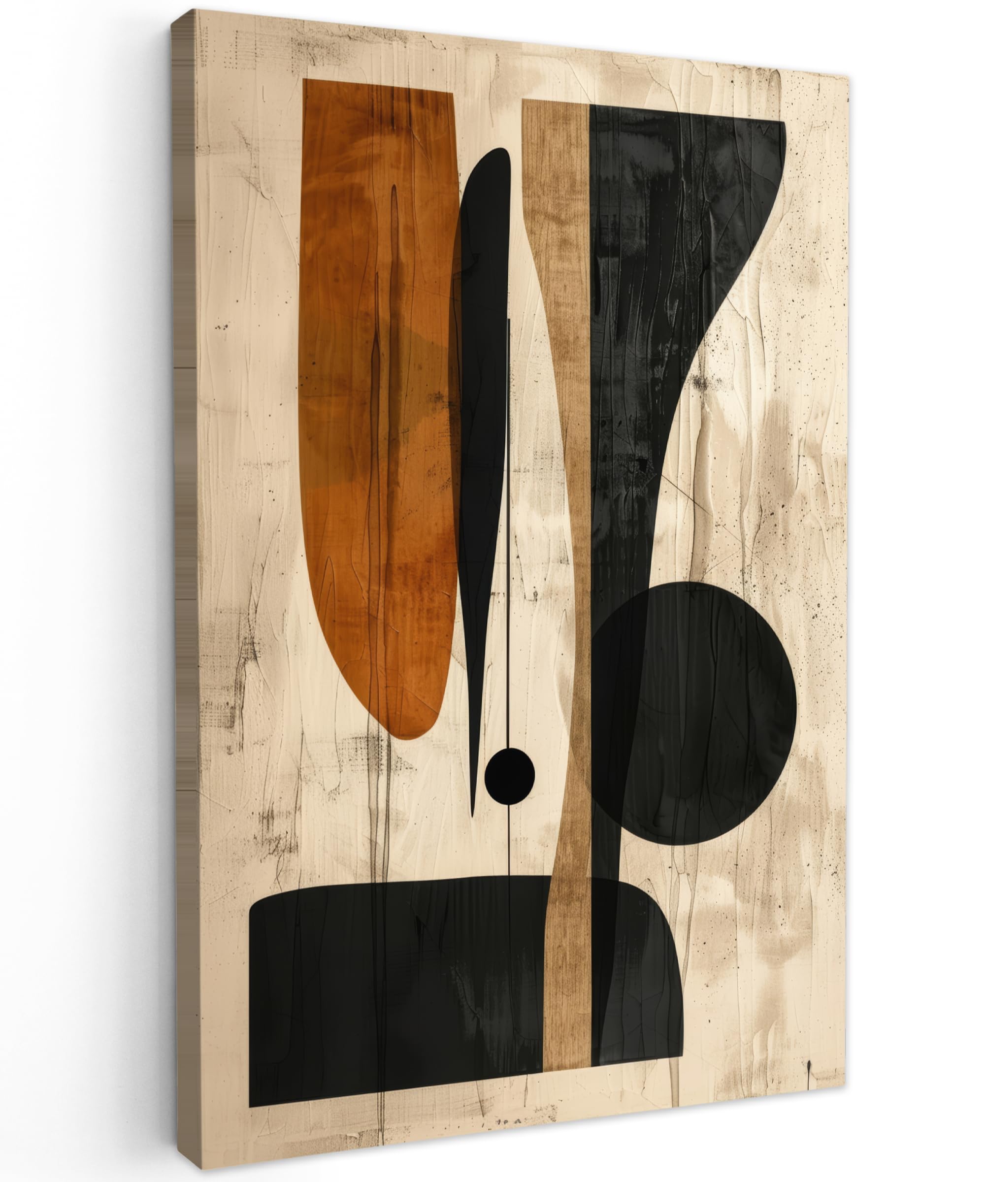 MuchoWow© Canvas Wall Art 16"x24" / 40x60 cm Decor Prints for Living Room Decorative Canvases Hall Artwork Art - Beige - Black - Modern