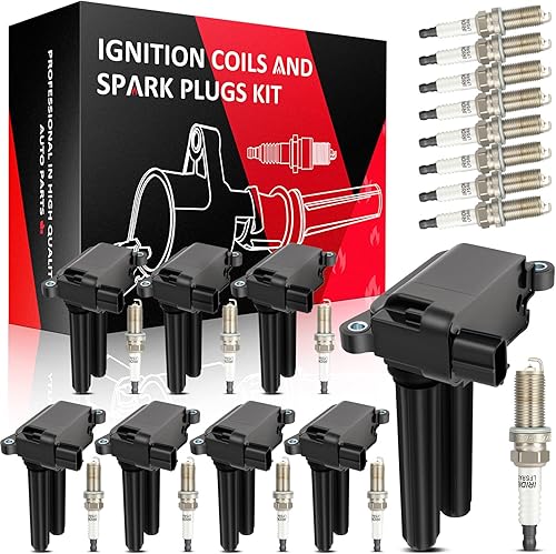SCITOO 8 bobinas de encendido con 16 bujías de iridio para Chrysler para Dodge para Ram para Jeep 300 Aspen Challenger Durango Magnum Charger Com disponible en Yaxa Peru