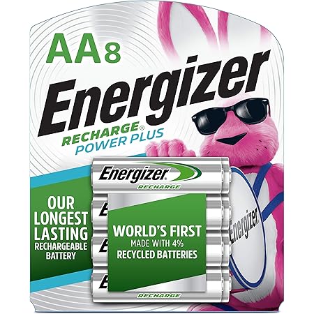 Energizer NH15BP-8 Rechargeable AA Batteries, 2300 mAh, Pre-Charged, 8 count (Recharge Power Plus)