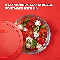 Vista 3 de Pyrex Simply Store - Recipiente de cristal para almacenamiento de alimentos, tapas de plástico sin BPA y no tóxicas de ajuste perfecto, apto