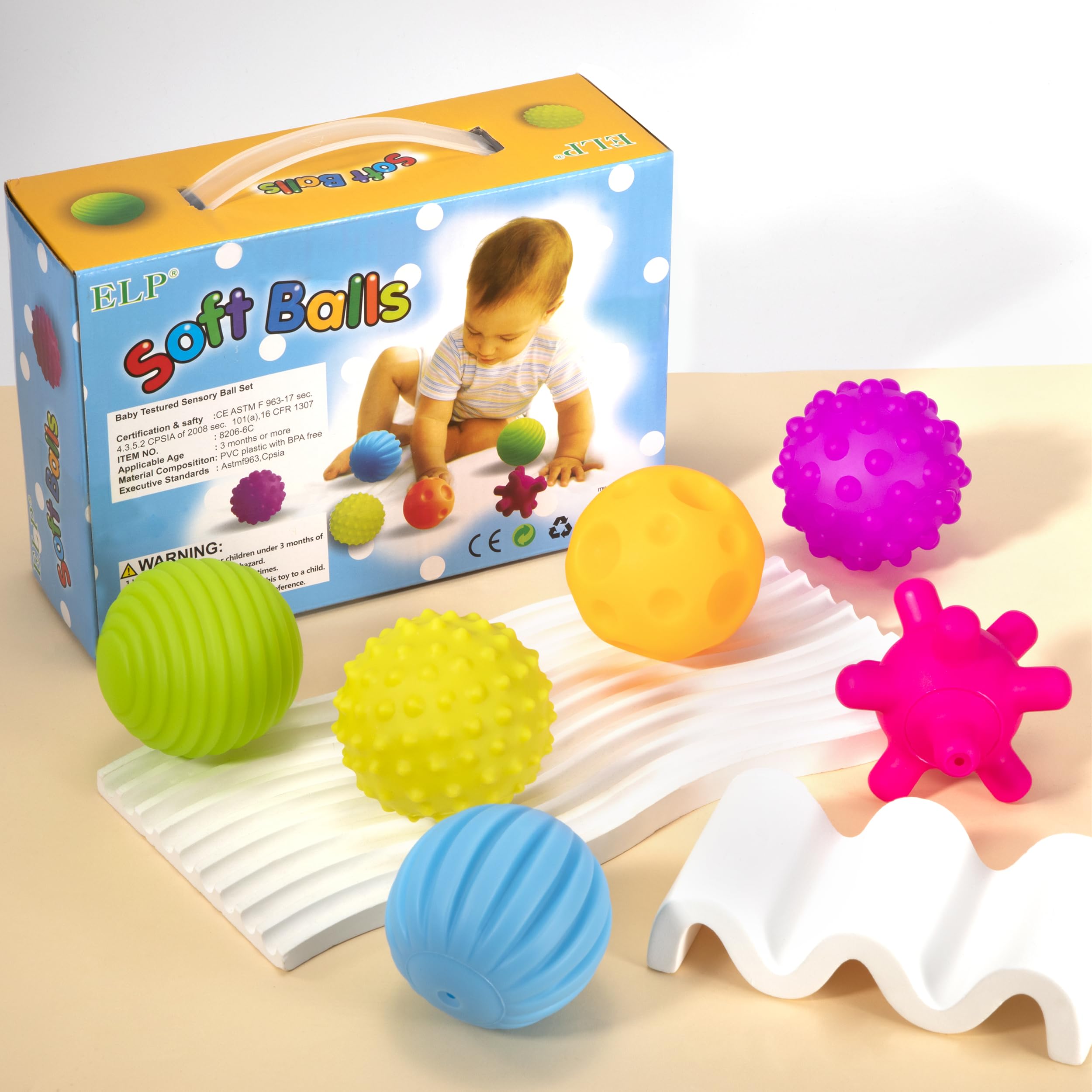 Set De 6 Bolas Sensoriales Sharp Con Texturas Variadas - Juguetes Táctiles Para Bebés De 0 A 3 Años, Mordedores Y Pelotas De Masaje