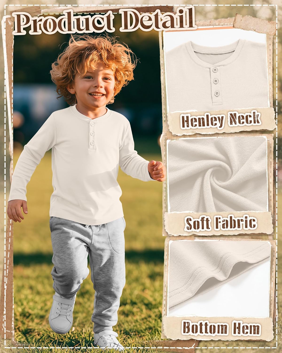 2 Pack Toddler Boy Long Sleeve Henley Shirts 18M-5T