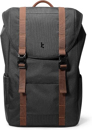 Tomtoc VintPack-TA1 Flap Laptop Backpack (15.6 Inch/22L), Black