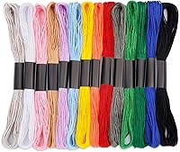 Jupean Embroidery Floss 14 Colors 120 Yards - Premium Cotton Thread for Friendship Bracelets, Cross Stitch & DIY Crafts