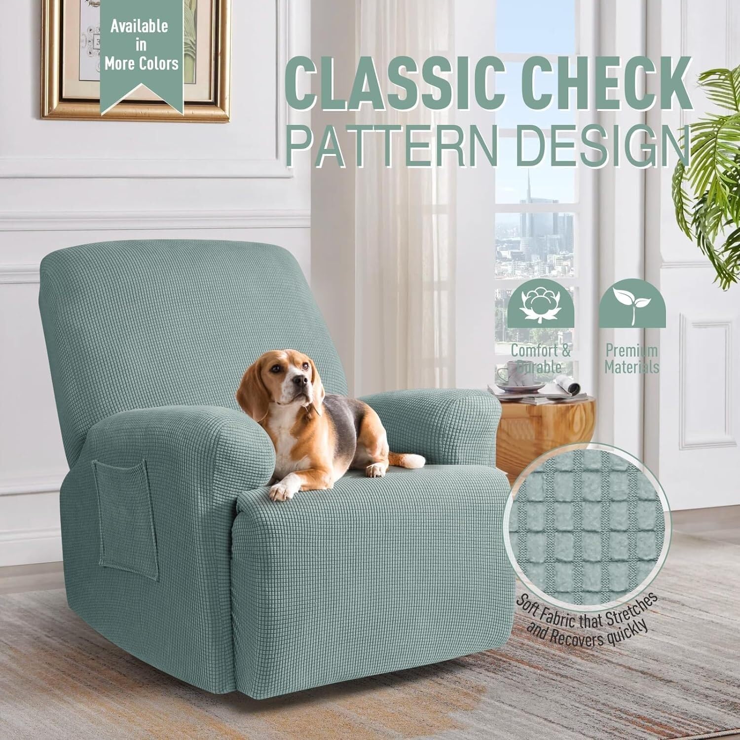 Funda de Sillón Relax Reclinable Elástica 1/2/3 Plaza , Jacquard Funda Reclinable 4/6/8 Piezas con Bolsillos Laterales, Antideslizante Extraíbles y Lavables Fundas Reclinable Protector ( Color : #4 ,
