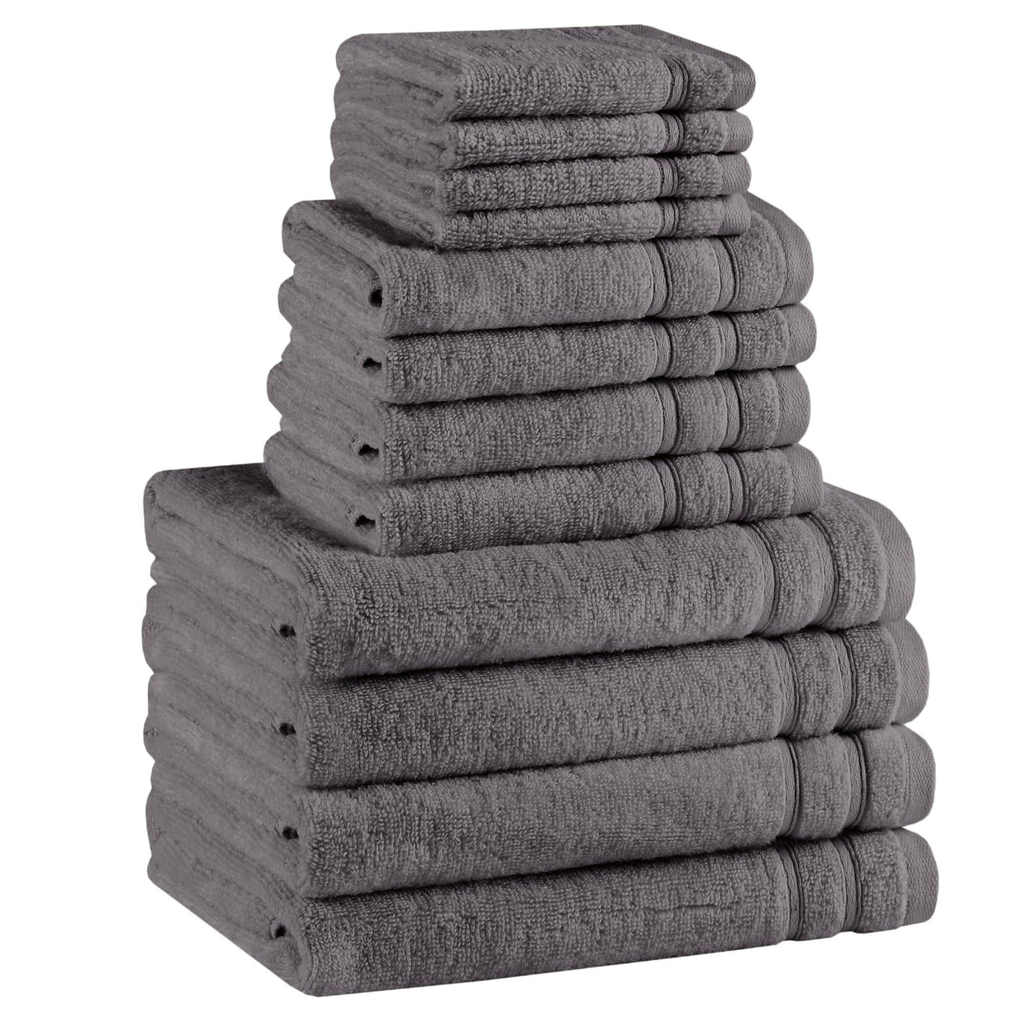 Comfort Spaces Luxury Bath Towel Set - 12 piece Set, Quick Dry, 4 Hand Towels, 4 Washcloths, 4 Large Bath Towels, 100% Cotton, Zero Twist, Soft,