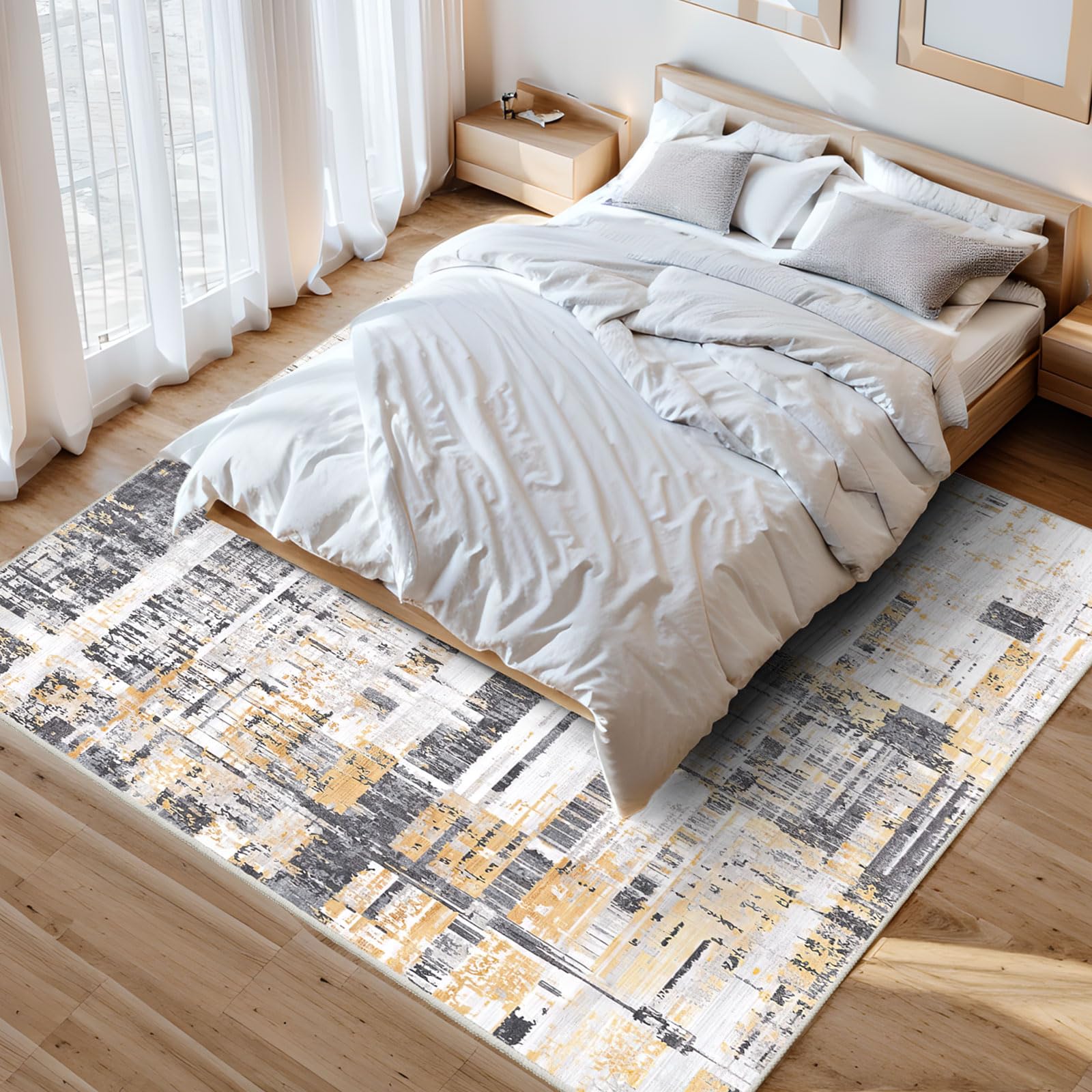 Vamcheer Tappeto Salotto Astratto Moderno - Tappeti Moderni Soggiorno a Pelo Corto Antiscivolo,Tappeto Camera da Letto, Tappeti per Grandi Dimensioni,Spugna Addensata Super Morbido,200X300